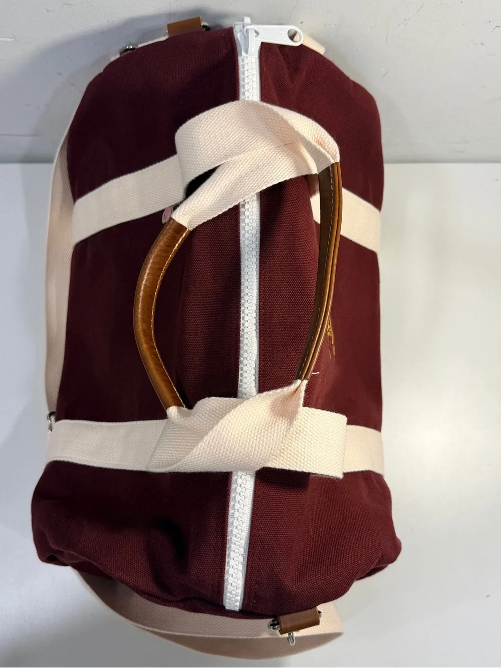 Hudson Sutler Canvas Duffel Bag MVRCS 1998 Classic Burgundy Khaki Weekender
